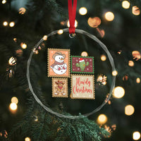 Howdy Christmas Postage Stamp Crystal Glass Ornament Western Life Holiday Gift - Wonder Print Shop