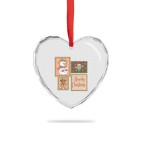 Howdy Christmas Postage Stamp Heart Crystal Glass Ornament Western Life Holiday Gift - Wonder Print Shop