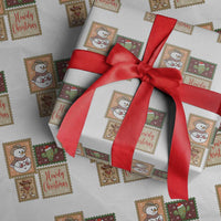 Howdy Christmas Postage Stamp Wrapping Paper Roll Western Life Holiday Gift - Wonder Print Shop