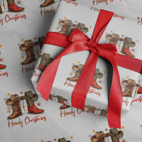 Howdy Christmas Wrapping Paper Roll Western Cowboy Boots Country - Wonder Print Shop