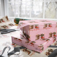 Howdy Christmas Wrapping Paper Roll Western Cowboy Boots Country - Wonder Print Shop