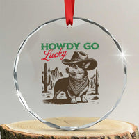 Howdy Go Lucky Crystal Glass Ornament Funny Corgi St Patrick's Day