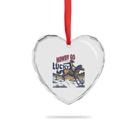 Howdy Go Lucky Heart Crystal Glass Ornament Funny Cowboy St Patrick's Day