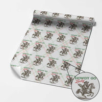 Howdy Go Lucky Wrapping Paper Roll Cowboy Raccoon St Patrick's Day