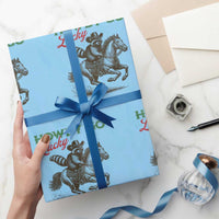 Howdy Go Lucky Wrapping Paper Roll Cowboy Raccoon St Patrick's Day