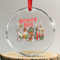 Howdy Hos Cowboy Vintage Western Xmas Crystal Glass Ornament TS09