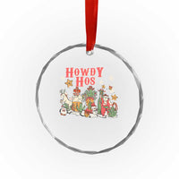 Howdy Hos Cowboy Vintage Western Xmas Crystal Glass Ornament TS09