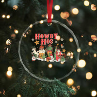 Howdy Hos Cowboy Vintage Western Xmas Crystal Glass Ornament TS09