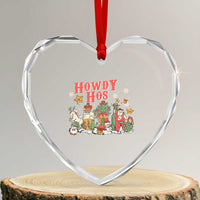 Howdy Hos Cowboy Vintage Western Xmas Heart Crystal Glass Ornament - Wonder Print Shop