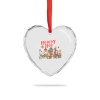Howdy Hos Cowboy Vintage Western Xmas Heart Crystal Glass Ornament - Wonder Print Shop