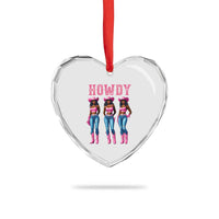 Howdy Melanin Cowgirl Heart Crystal Glass Ornament Howdy Melanin Black Women Western Rodeo Black Cowgirls - Wonder Print Shop
