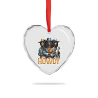 Howdy Melanin Cowgirl Heart Crystal Glass Ornament Retro Western Rodeo African American Women Black History - Wonder Print Shop