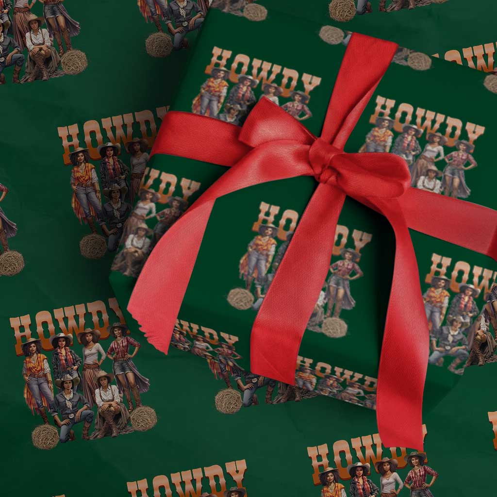 Howdy Melanin Cowgirl Wrapping Paper Roll Black History Western Rodeo Texas - Wonder Print Shop