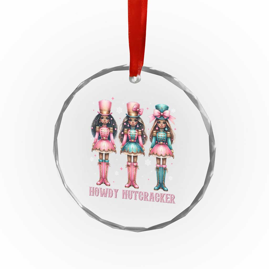 Howdy Nutcracker Cowgirl Christmas Western Country Crystal Glass Ornament - Wonder Print Shop