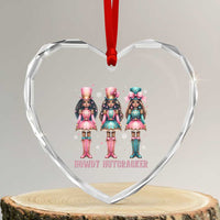 Howdy Nutcracker Cowgirl Christmas Western Country Heart Crystal Glass Ornament - Wonder Print Shop