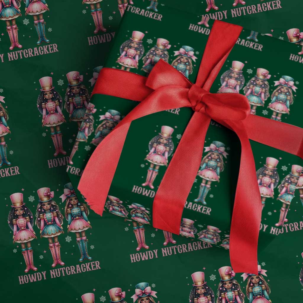 Howdy Nutcracker Cowgirl Christmas Western Country Wrapping Paper Roll - Wonder Print Shop
