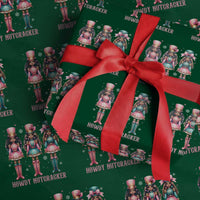 Howdy Nutcracker Cowgirl Christmas Western Country Wrapping Paper Roll - Wonder Print Shop