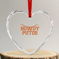 Howdy Putos Heart Crystal Glass Ornament Funny Western Cowboy Spanish Slang - Wonder Print Shop