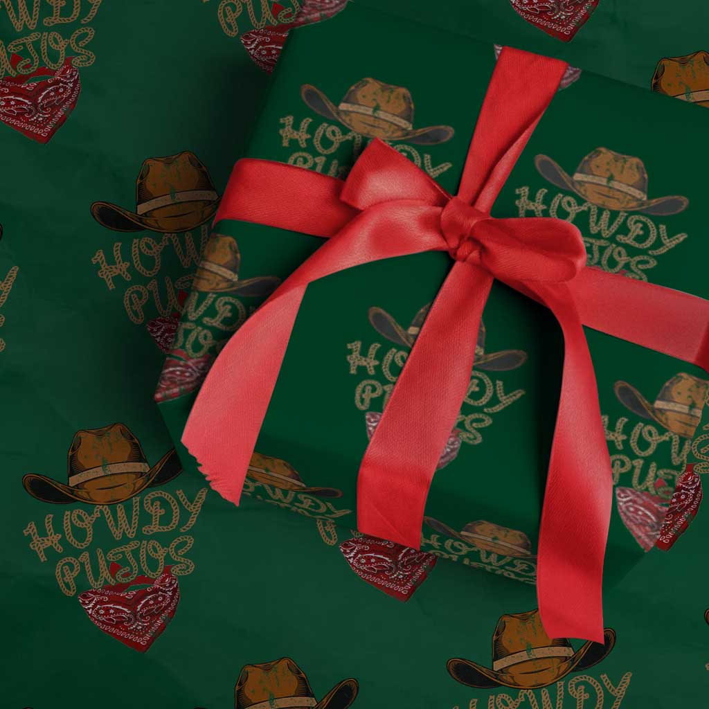 Howdy Putos Wrapping Paper Roll Funny Western Country Rodeo Southern Retro Cowboy - Wonder Print Shop