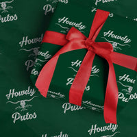 Howdy Putos Wrapping Paper Roll Western Cowboy Skull Outlaw Style