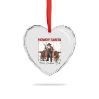 Howdy Santa Merry Christmas Y'all Heart Crystal Glass Ornament Funny Western Bull Riding - Wonder Print Shop