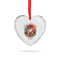 Howdy Santa Merry Christmas Y'all Heart Crystal Glass Ornament Funny Western Holiday Gift - Wonder Print Shop