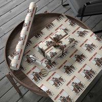 Howdy Santa Merry Christmas Y'all Wrapping Paper Roll Funny Western Bull Riding - Wonder Print Shop