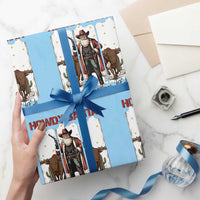 Howdy Santa Merry Christmas Y'all Wrapping Paper Roll Funny Western Bull Riding - Wonder Print Shop
