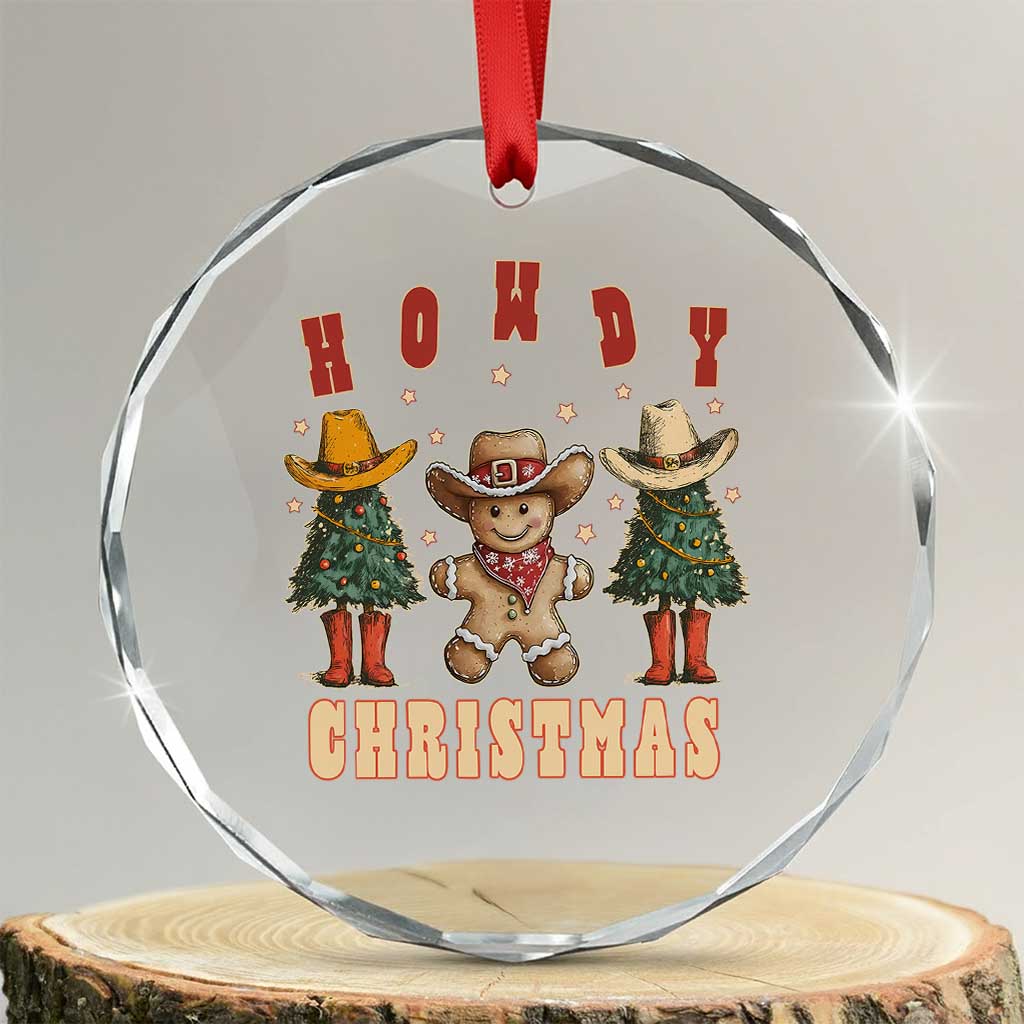 Howdy Xmas Crystal Glass Ornament Cowboy Cactus Xmas Tree TS09