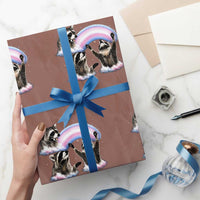 Howling Raccoon LGBTQ Pride Wrapping Paper Roll Rainbow Trash Panda Support
