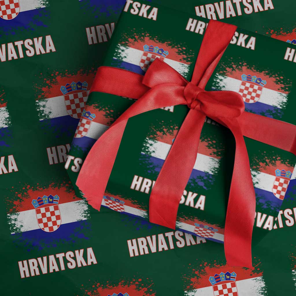 Hrvatska Wrapping Paper Roll Retro Vintage Watercolors Sport Croatia Croatian Flag