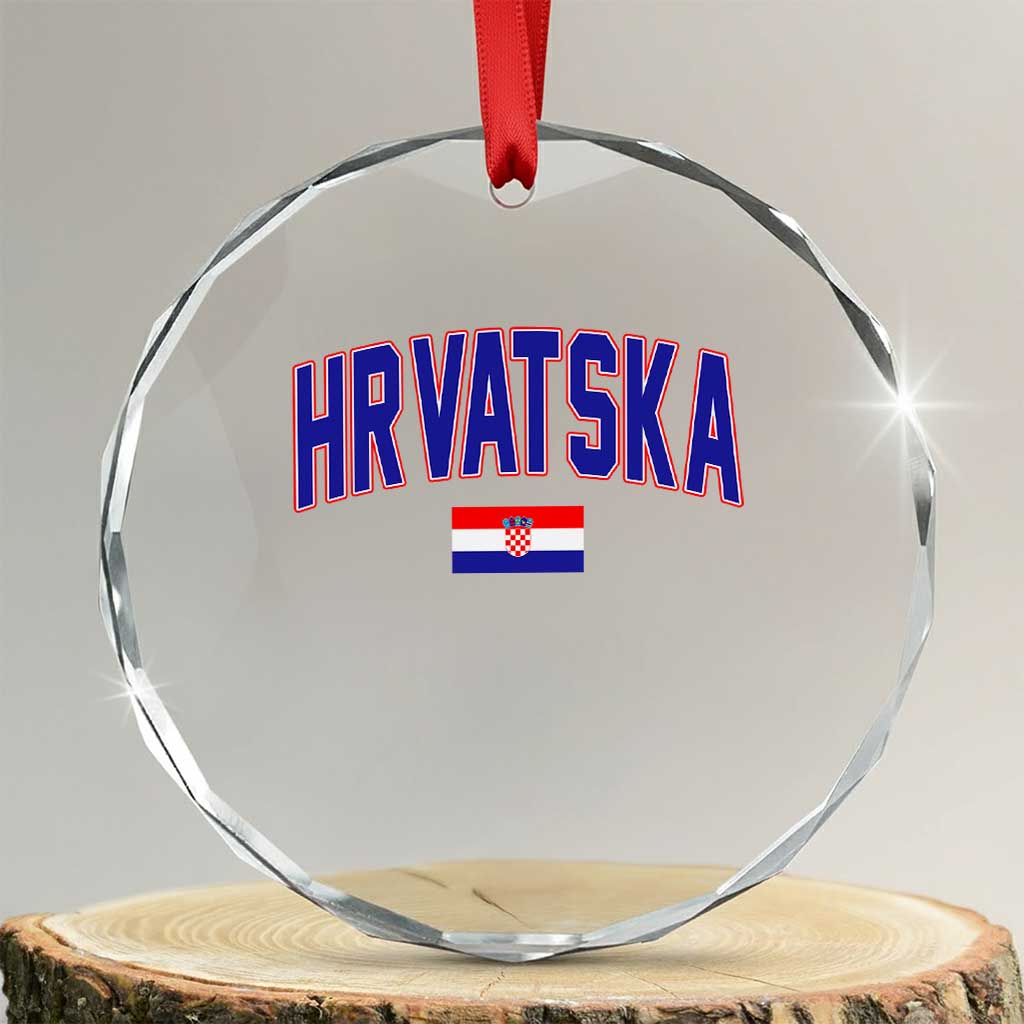 Hrvatska Flag Crystal Glass Ornament Croatia Vintage Zagreb Croatian Jersey Retro