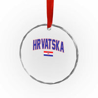 Hrvatska Flag Crystal Glass Ornament Croatia Vintage Zagreb Croatian Jersey Retro