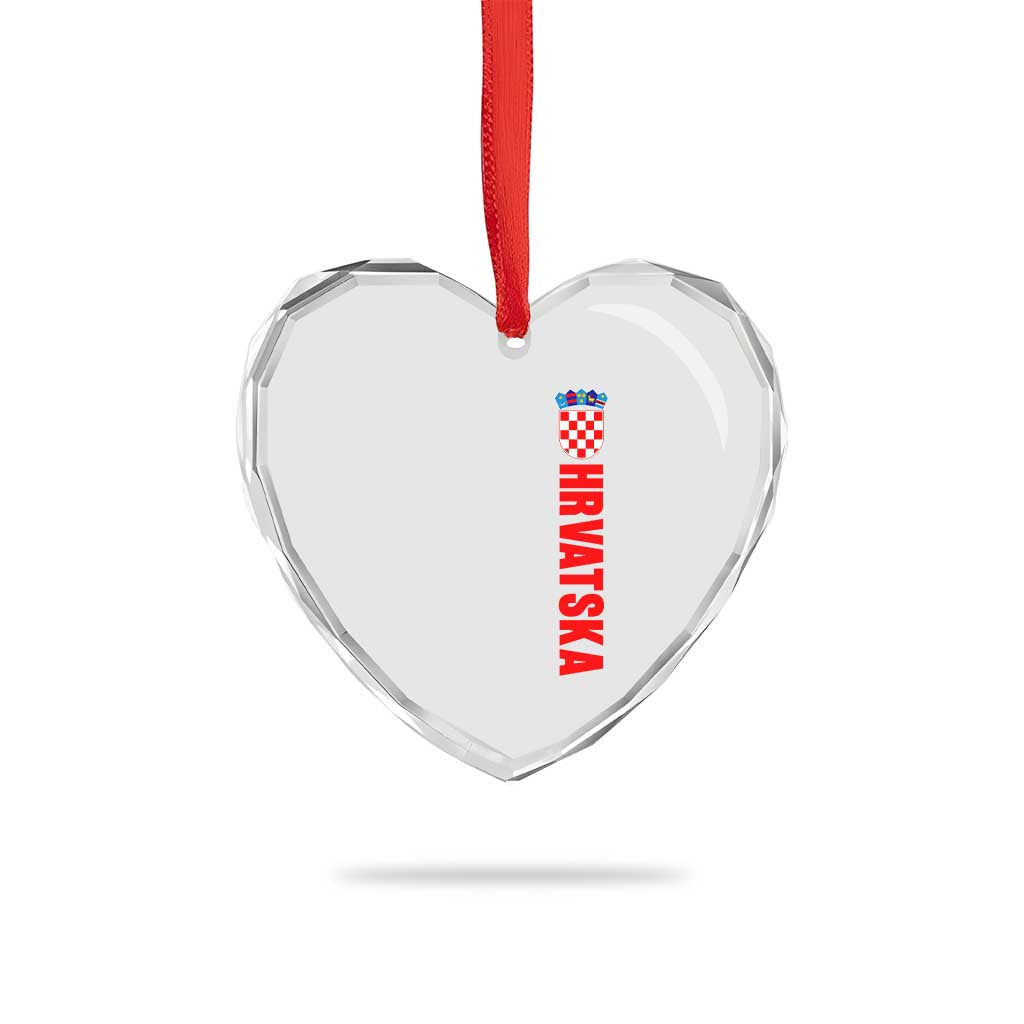 Hrvatska Heart Crystal Glass Ornament Vintage Croatia Zagreb Croatian