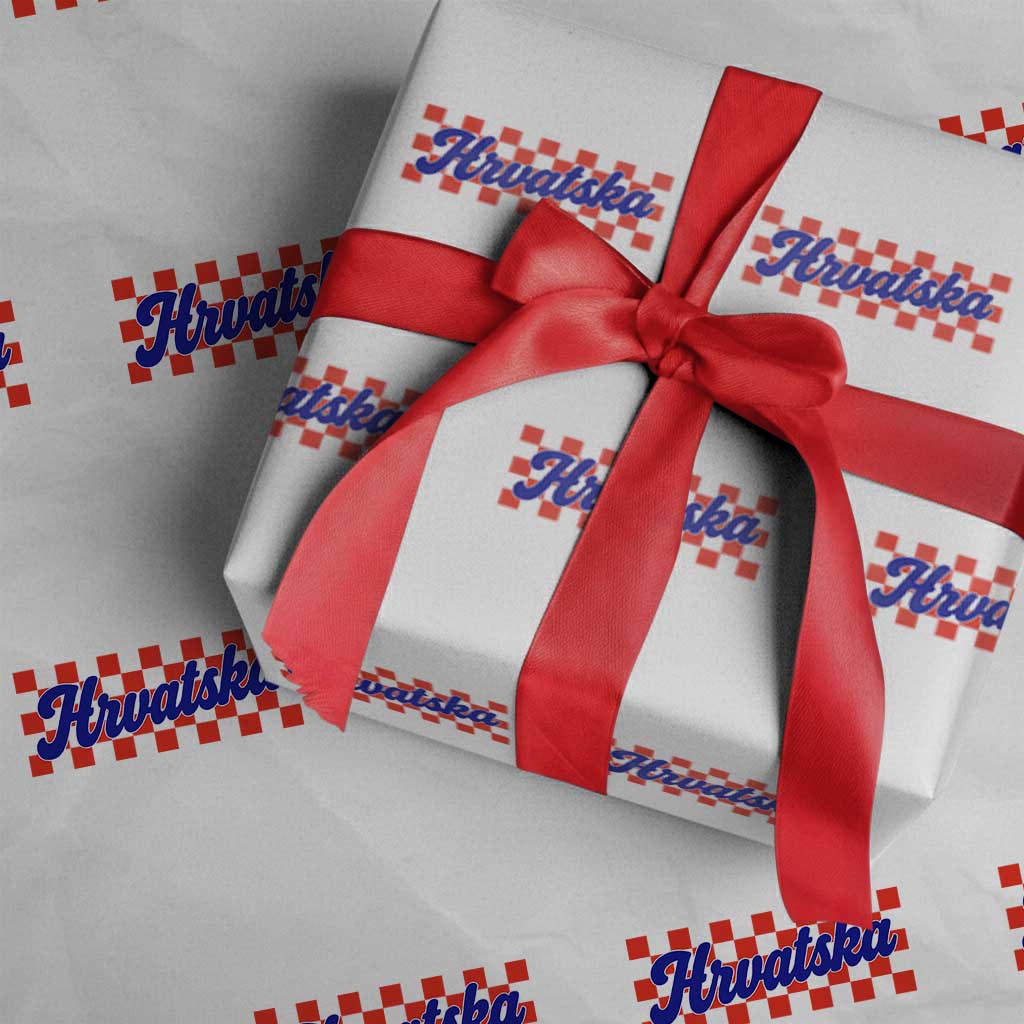 Hrvatska Wrapping Paper Roll Checkered Retro Croatia Zagreb Croatian