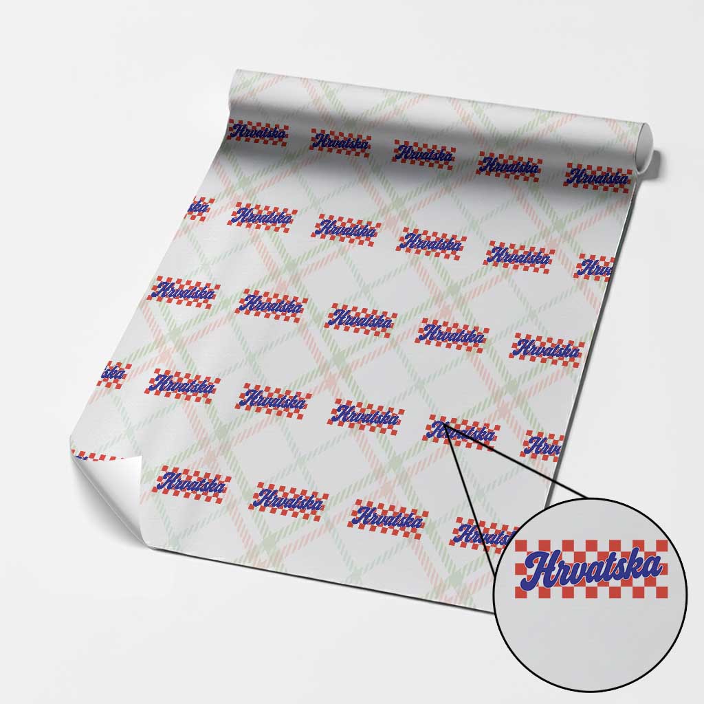 Hrvatska Wrapping Paper Roll Checkered Retro Croatia Zagreb Croatian