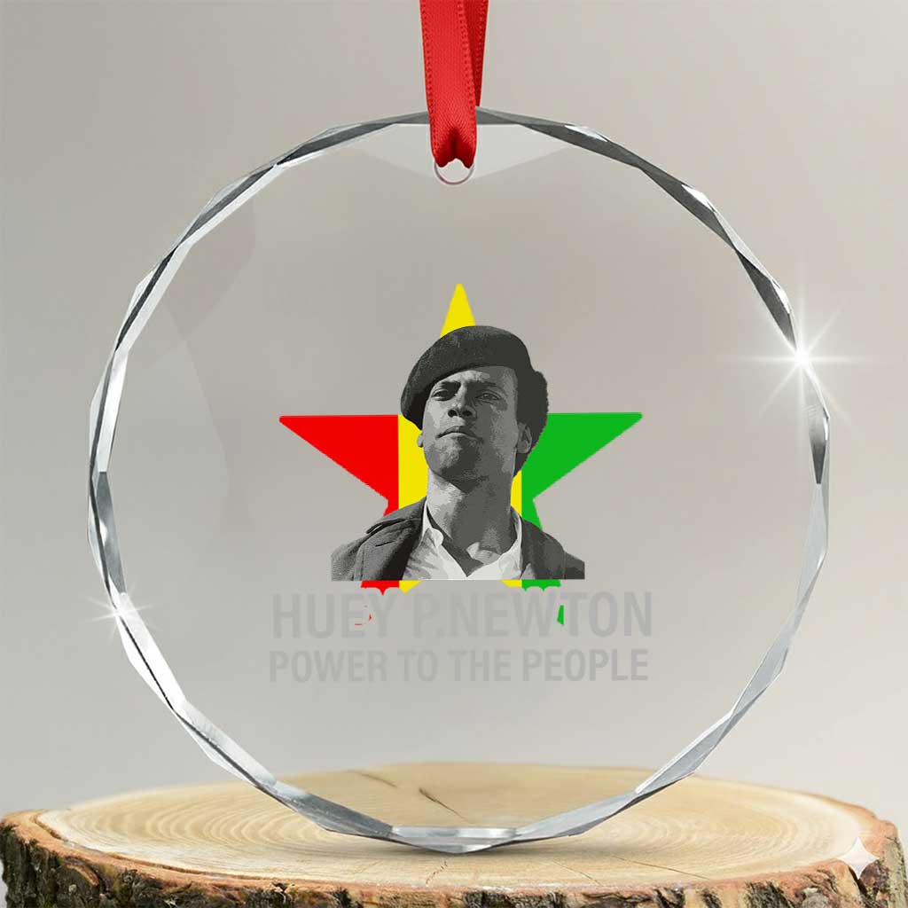 Huey P.Newton Power To The People Crystal Glass Ornament Black Panther Party Black History Month