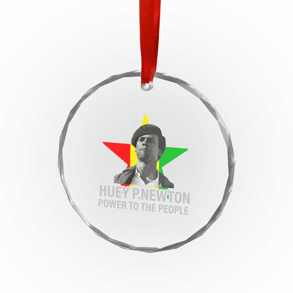 Huey P.Newton Power To The People Crystal Glass Ornament Black Panther Party Black History Month