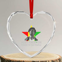 Huey P.Newton Power To The People Heart Crystal Glass Ornament Black Panther Party Black History Month