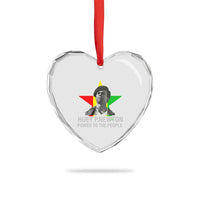 Huey P.Newton Power To The People Heart Crystal Glass Ornament Black Panther Party Black History Month