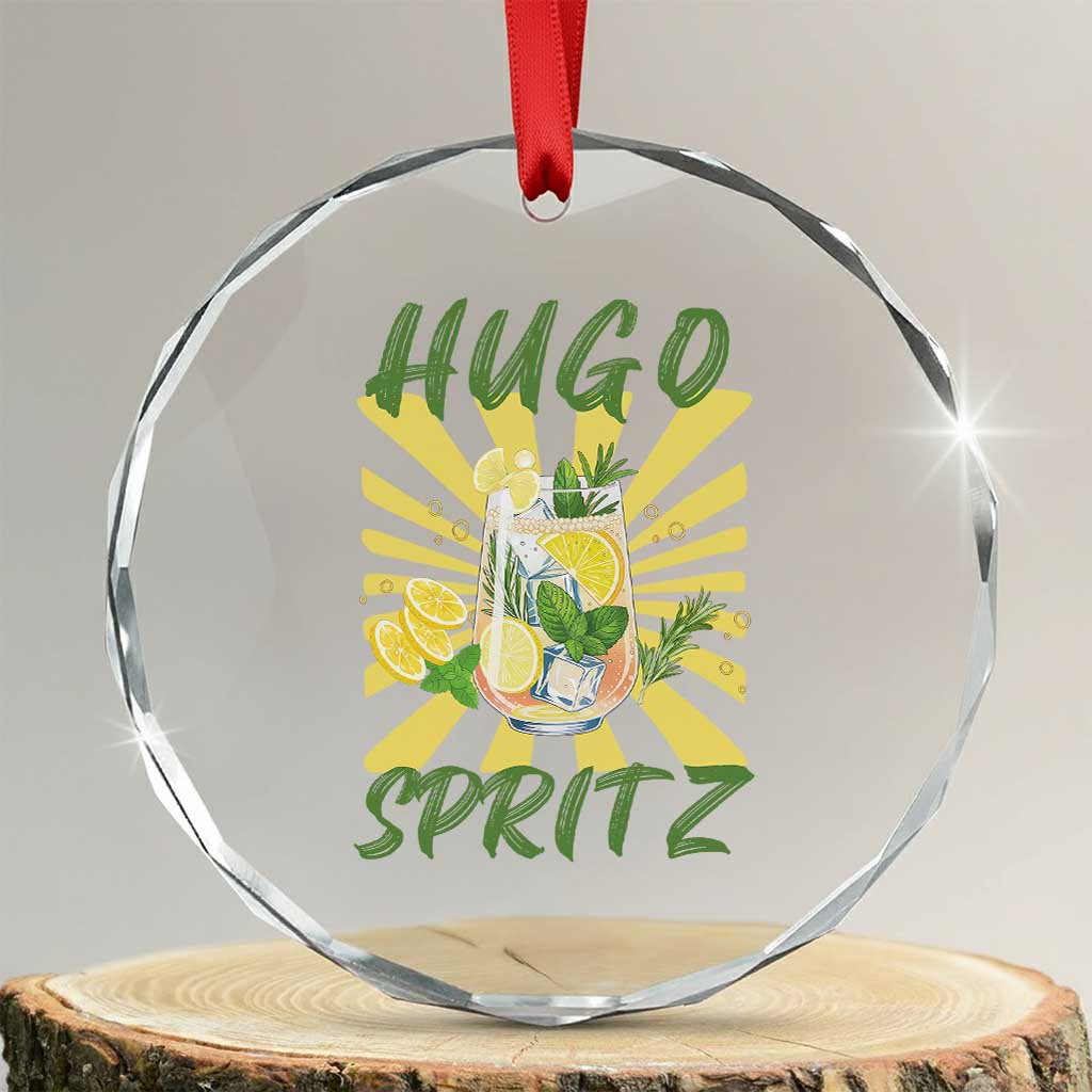 Hugo Spritz Crystal Glass Ornament Funny Tropical Cocktail Vacation