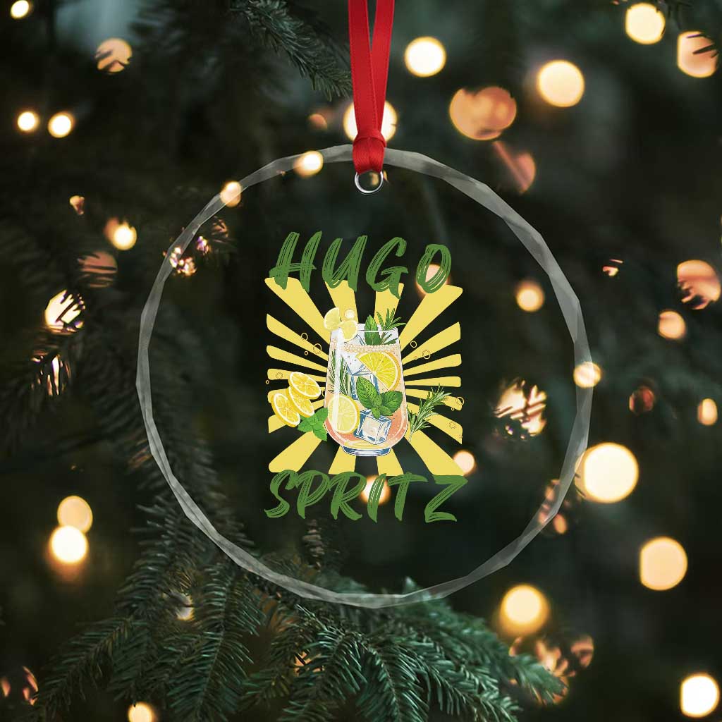 Hugo Spritz Crystal Glass Ornament Funny Tropical Cocktail Vacation