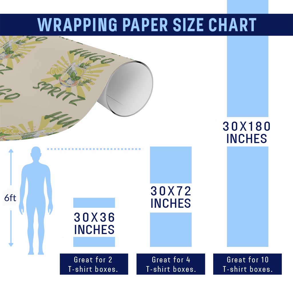 Hugo Spritz Wrapping Paper Roll Funny Tropical Cocktail Vacation