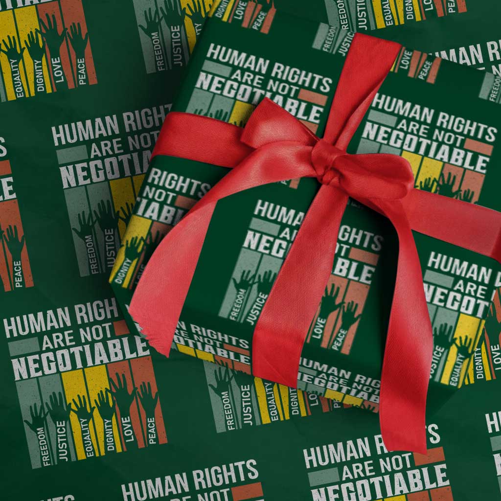 Human Rights Wrapping Paper Roll Are Not Negotiable Retro Equality Statement - Wonder Print Shop