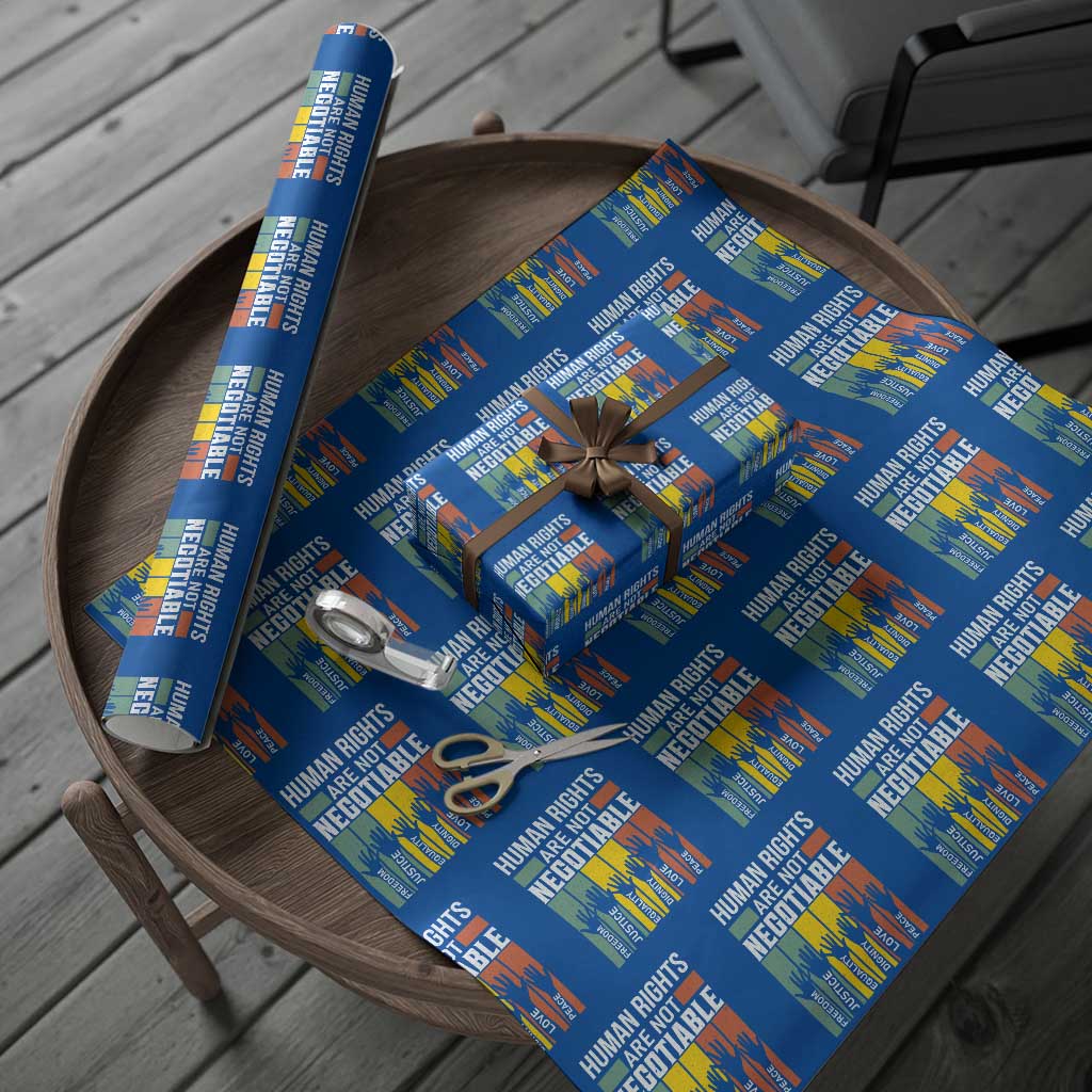 Human Rights Wrapping Paper Roll Are Not Negotiable Retro Equality Statement - Wonder Print Shop