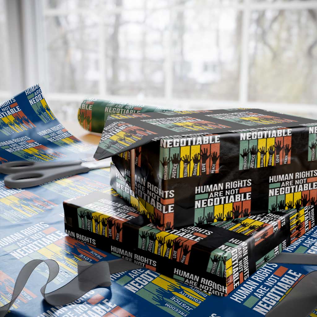 Human Rights Wrapping Paper Roll Are Not Negotiable Retro Equality Statement - Wonder Print Shop