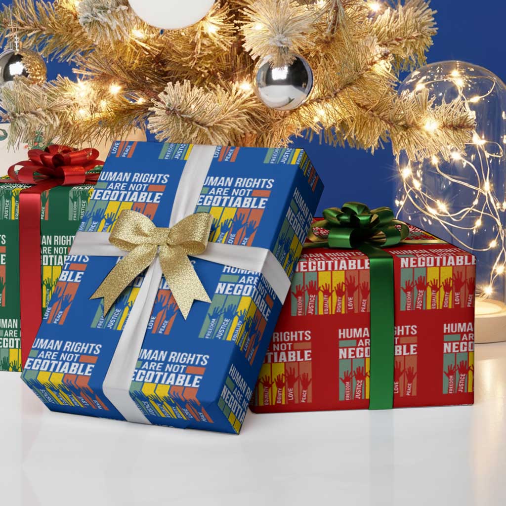 Human Rights Wrapping Paper Roll Are Not Negotiable Retro Equality Statement - Wonder Print Shop