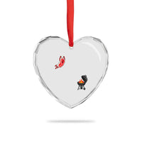 Humorous Diving Steak Charcoal Grill Graphic Heart Crystal Glass Ornament BBQ Grilling Pitmaster Cookout Funny Barbecue Master