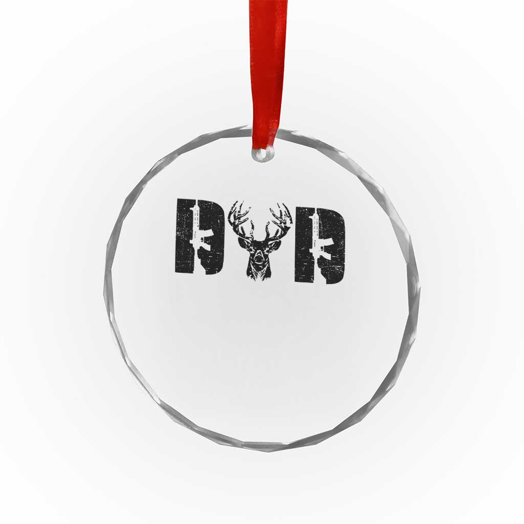Hunting Dad Crystal Glass Ornament Fathers Day Gun Lovers Hunter Dad - Wonder Print Shop