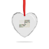 Hunting Fishing Loving Heart Crystal Glass Ornament Hunter Fisher Camo American Flag